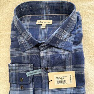 Peter Millar Plaid Flannel Long Sleeve Shirt New with Tags